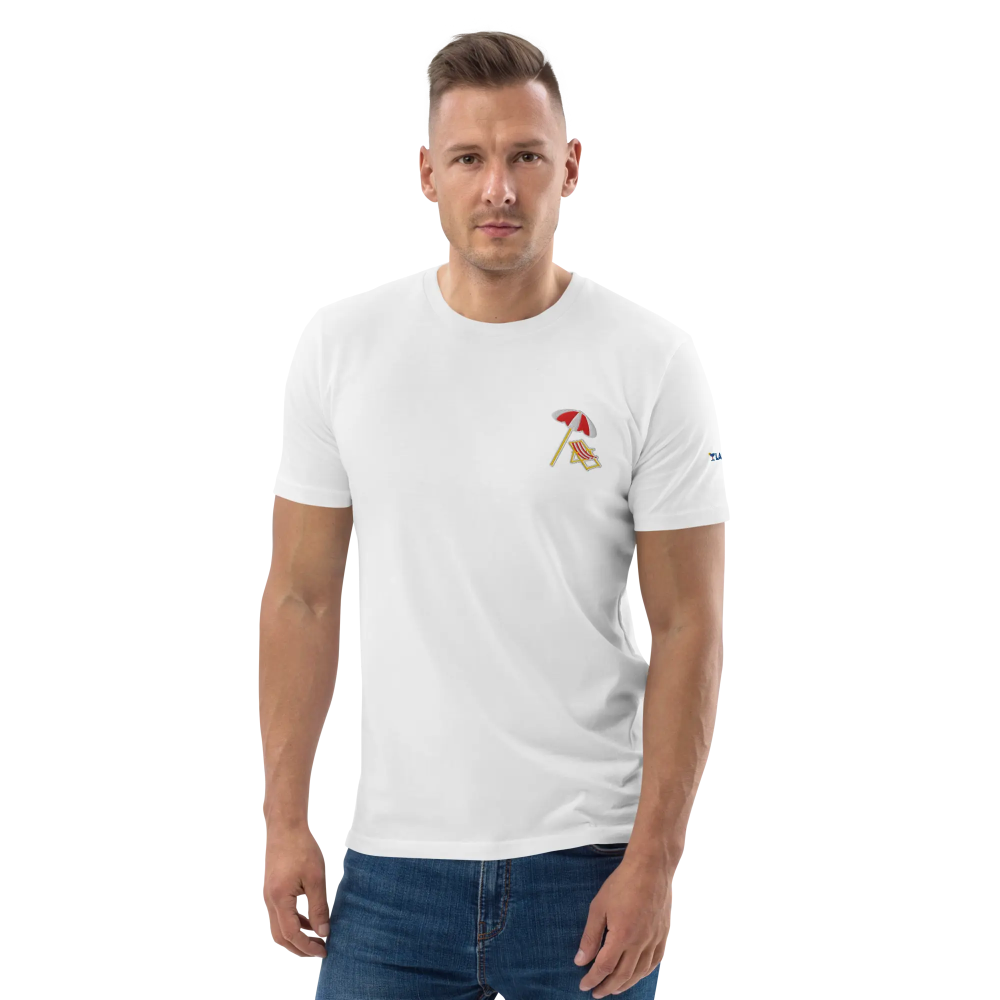 LAPERO T-Shirt Coton Biologique Plage Blanc