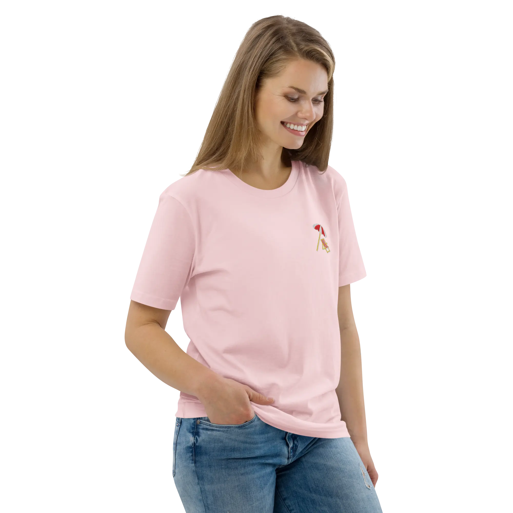 LAPERO T-Shirt Coton Biologique Plage Rose