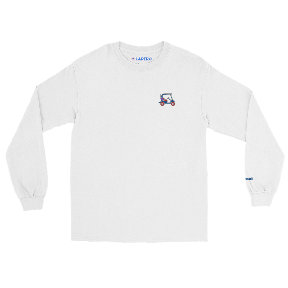 LAPERO T-Shirt Manches Longues Blanc Voiturette de Golf Brodé