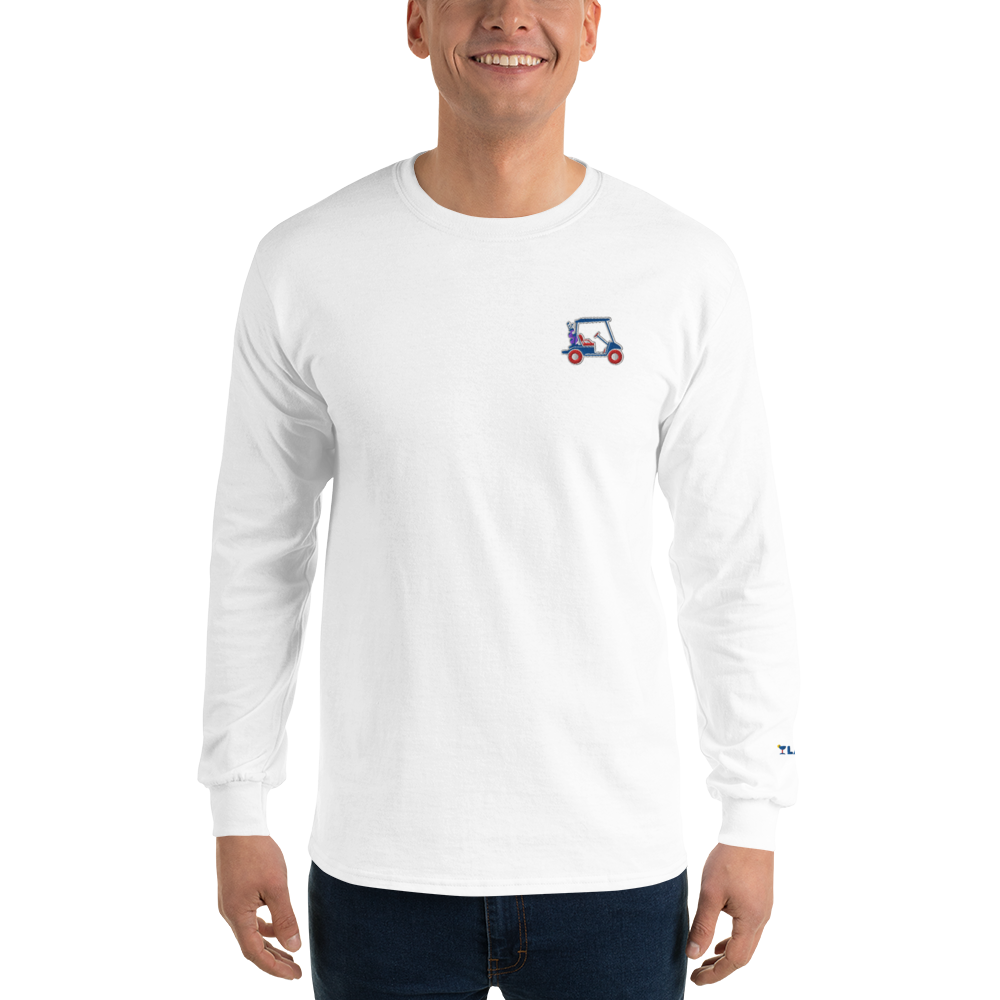 LAPERO T-Shirt Manches Longues Blanc Voiturette de Golf Brodé