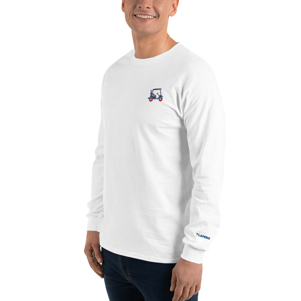 LAPERO T-Shirt Manches Longues Blanc Voiturette de Golf Brodé