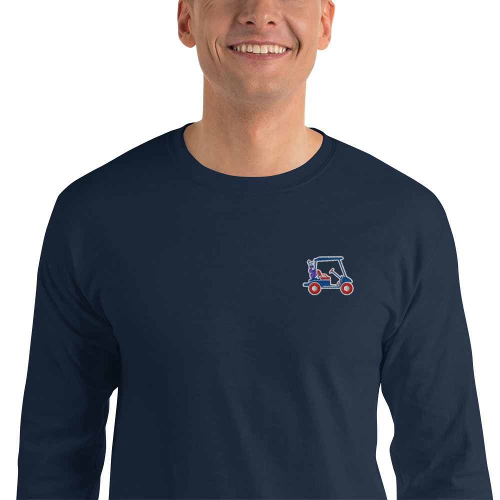 LAPERO T-Shirt Manches Longues Voiturette de Golf Brodé Bleu Marine
