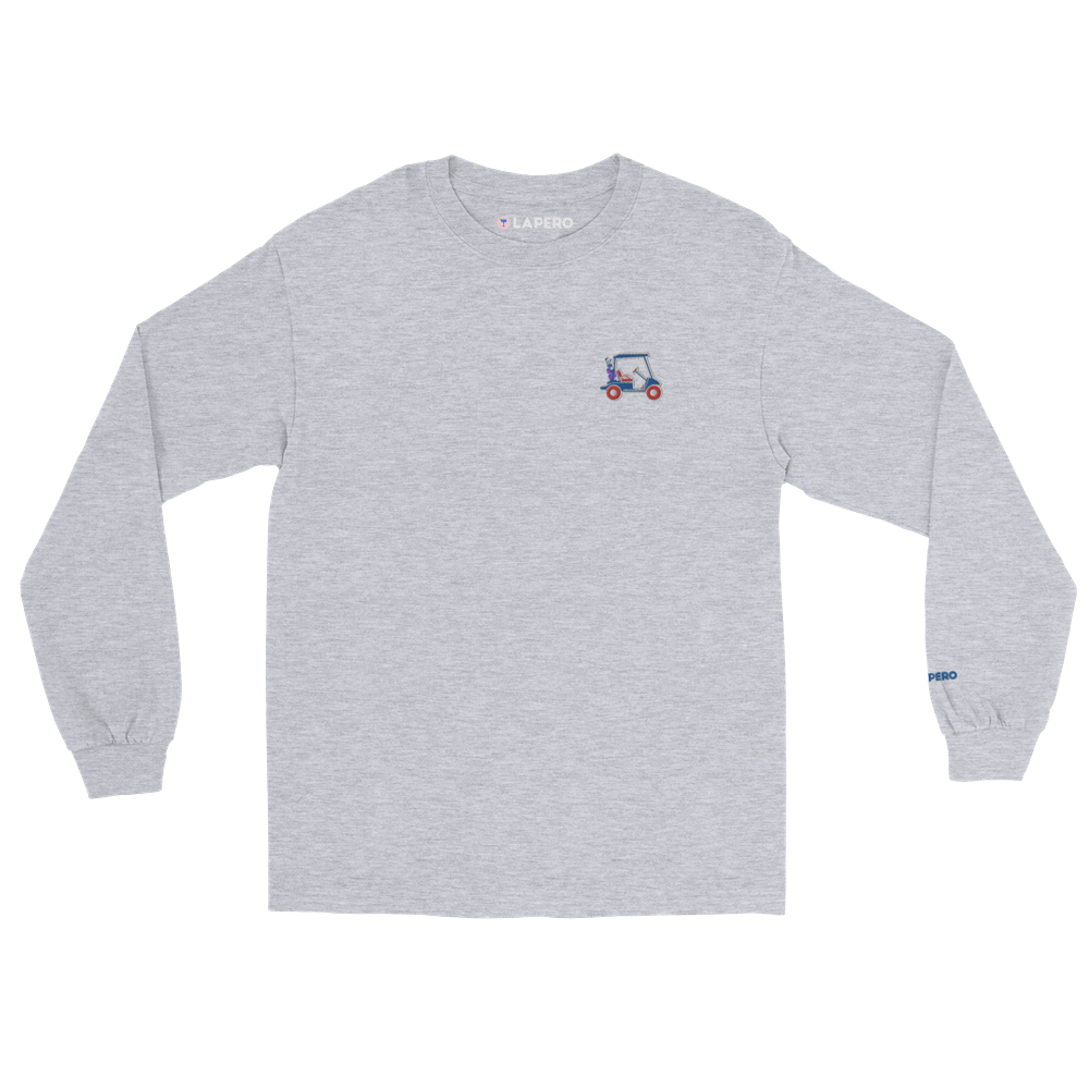 LAPERO T-Shirt Manches Longues Gris Voiturette de Golf Brodé