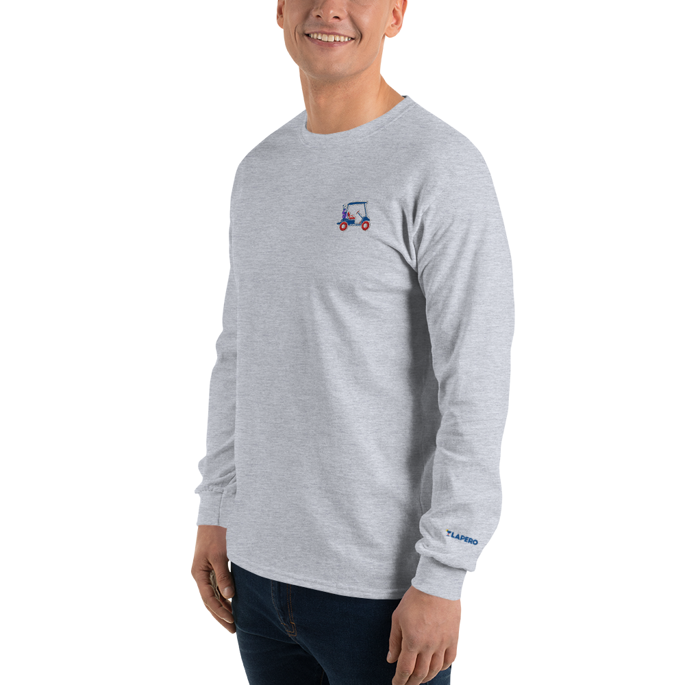LAPERO T-Shirt Manches Longues Gris Voiturette de Golf Brodé