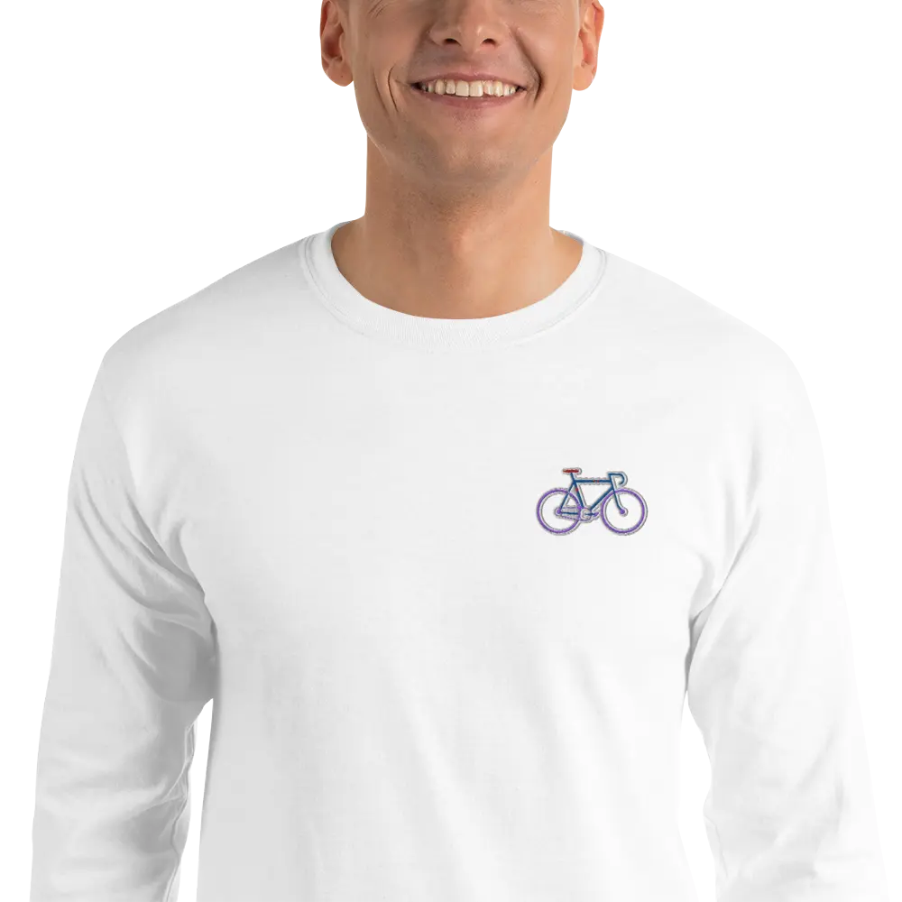 LAPERO T-Shirt Manches Longues Vélo Brodé Blanc