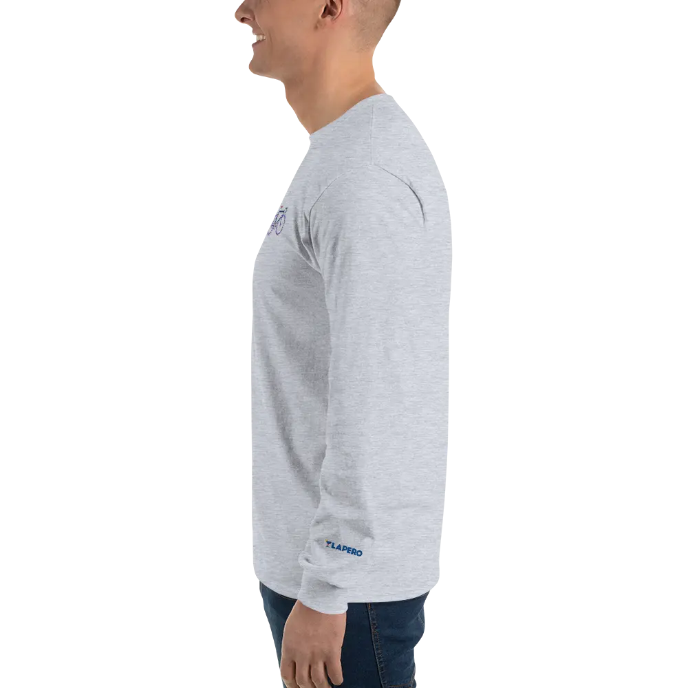 LAPERO T-Shirt Manches Longues Vélo Brodé Gris
