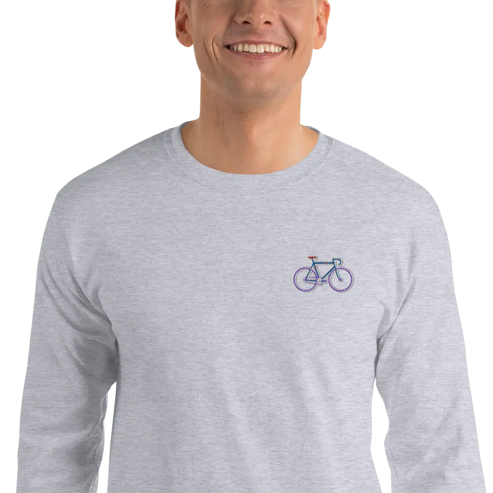 LAPERO T-Shirt Manches Longues Vélo Brodé Gris