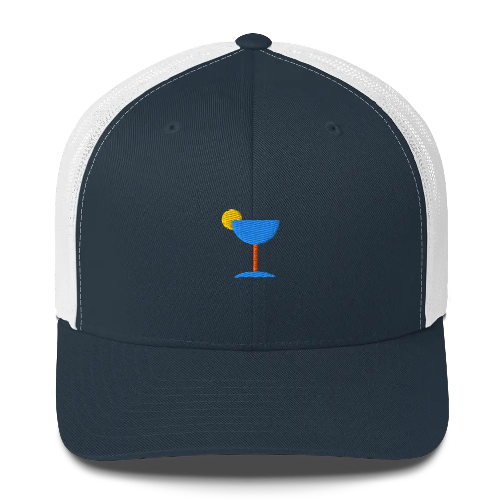 LAPERO Trucker Casquette Bleu Marine et Blanc