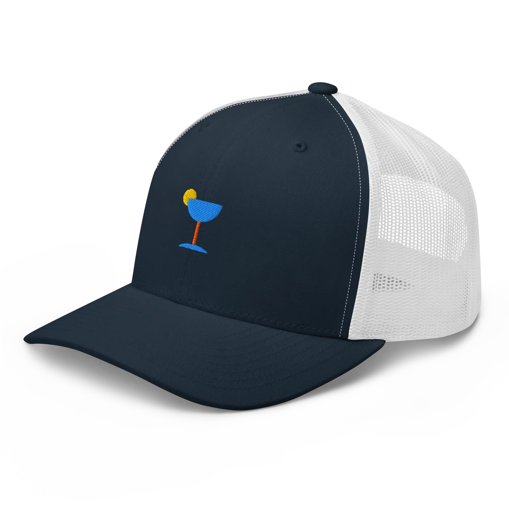 LAPERO Trucker Casquette Bleu Marine et Blanc