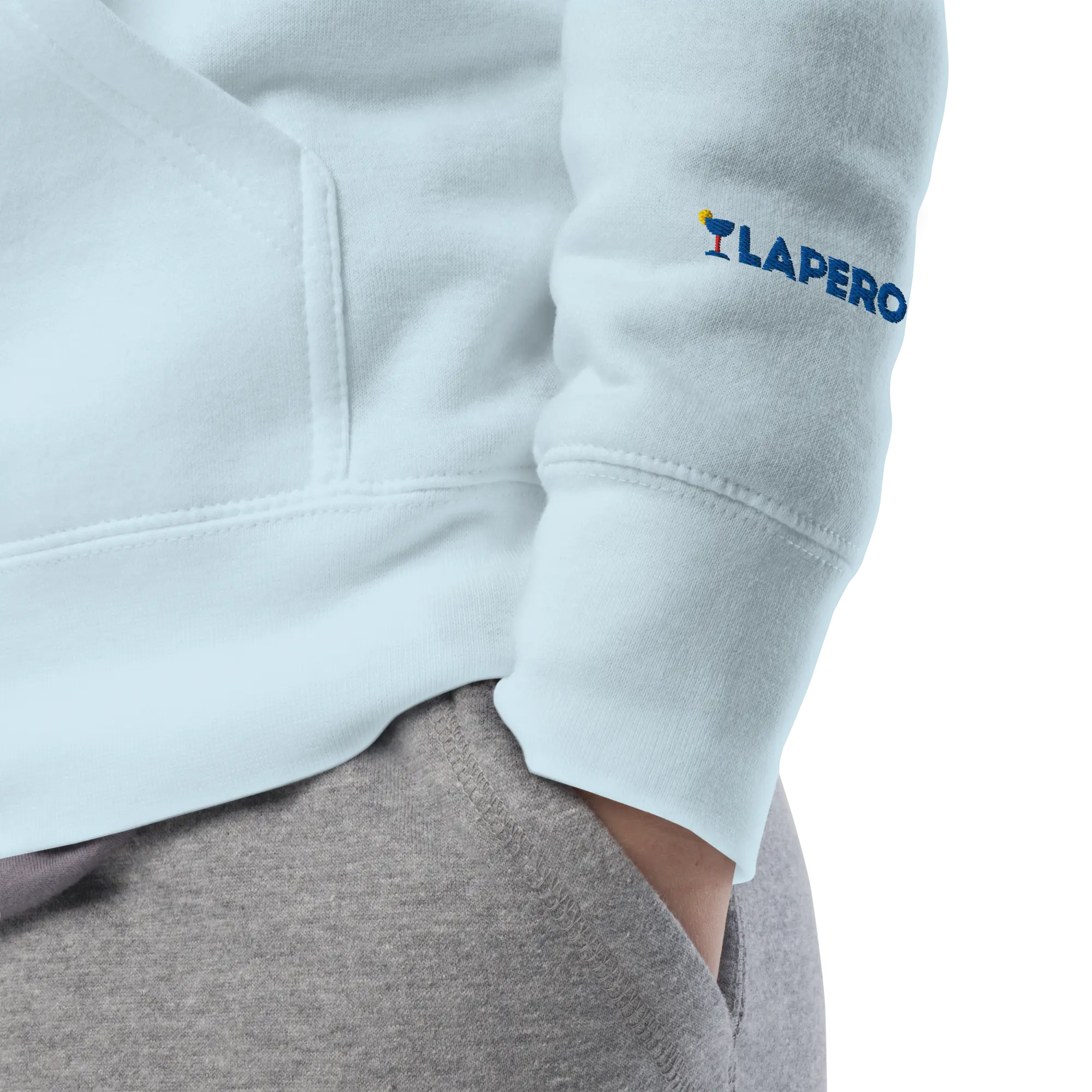 LAPERO Hoodie Premium Bleu Ciel Plage 
