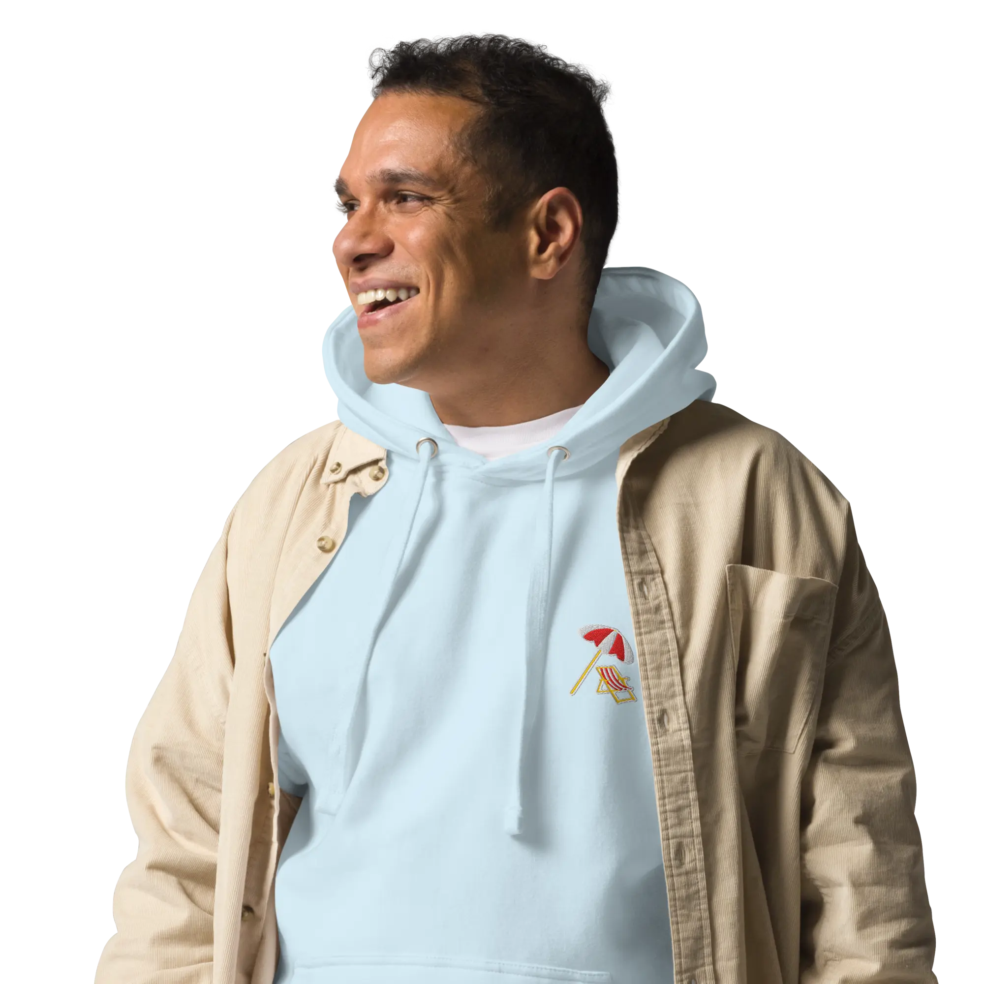 LAPERO Hoodie Premium Bleu Ciel Plage 