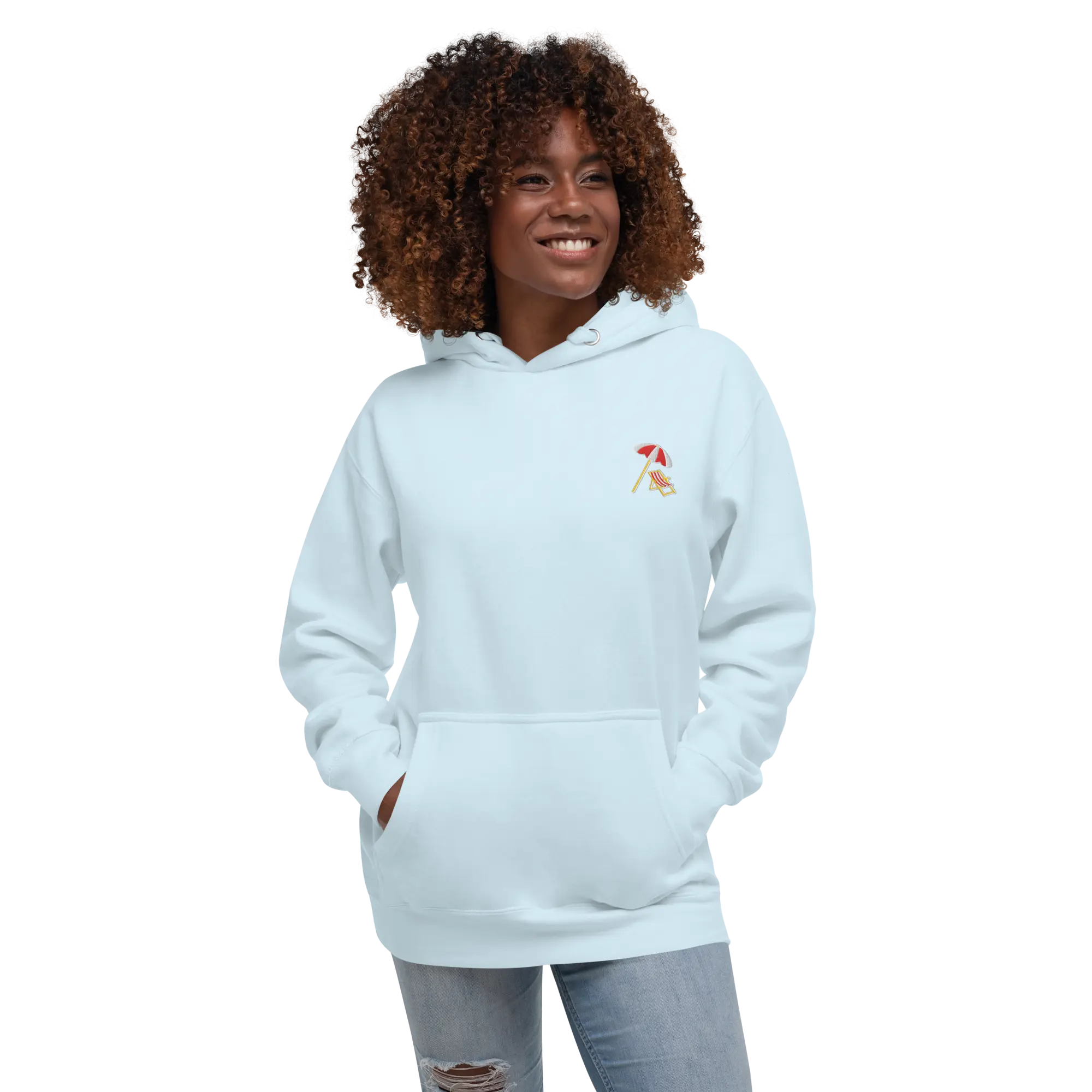 LAPERO Hoodie Premium Bleu Ciel Plage 