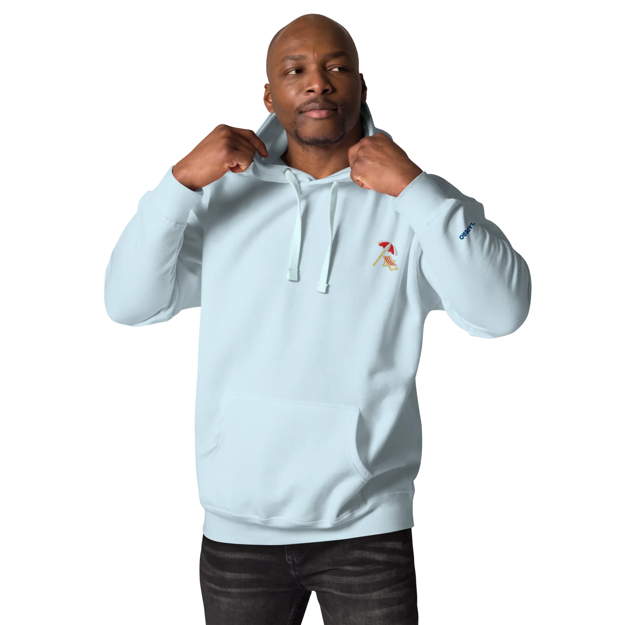 LAPERO Hoodie Premium Bleu Ciel Plage 