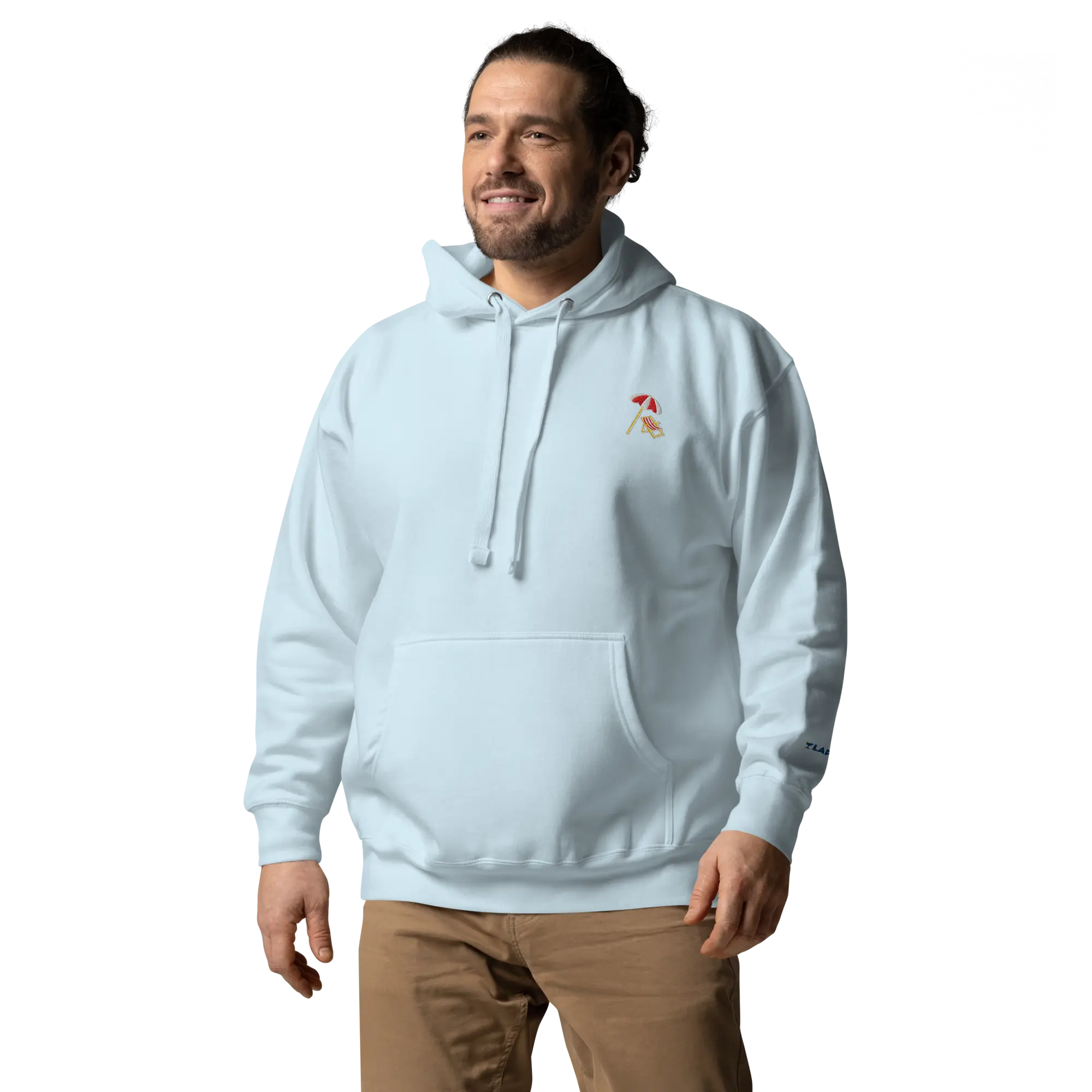 LAPERO Hoodie Premium Bleu Ciel Plage 