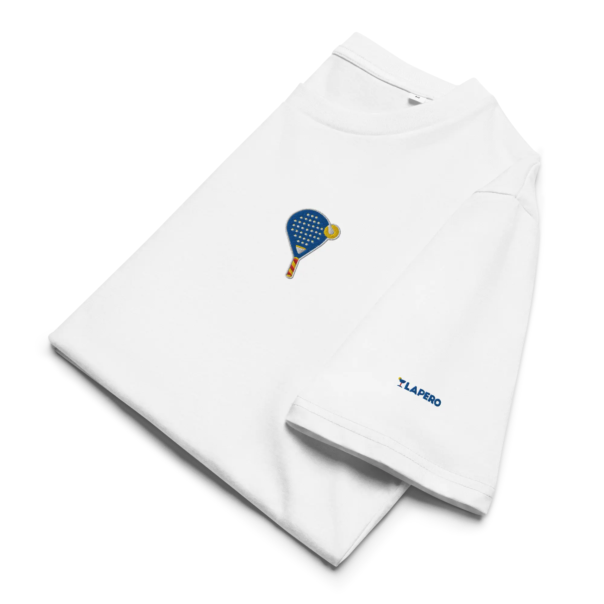LAPERO T-Shirt Coton Biologique Padel Brodé Blanc 
