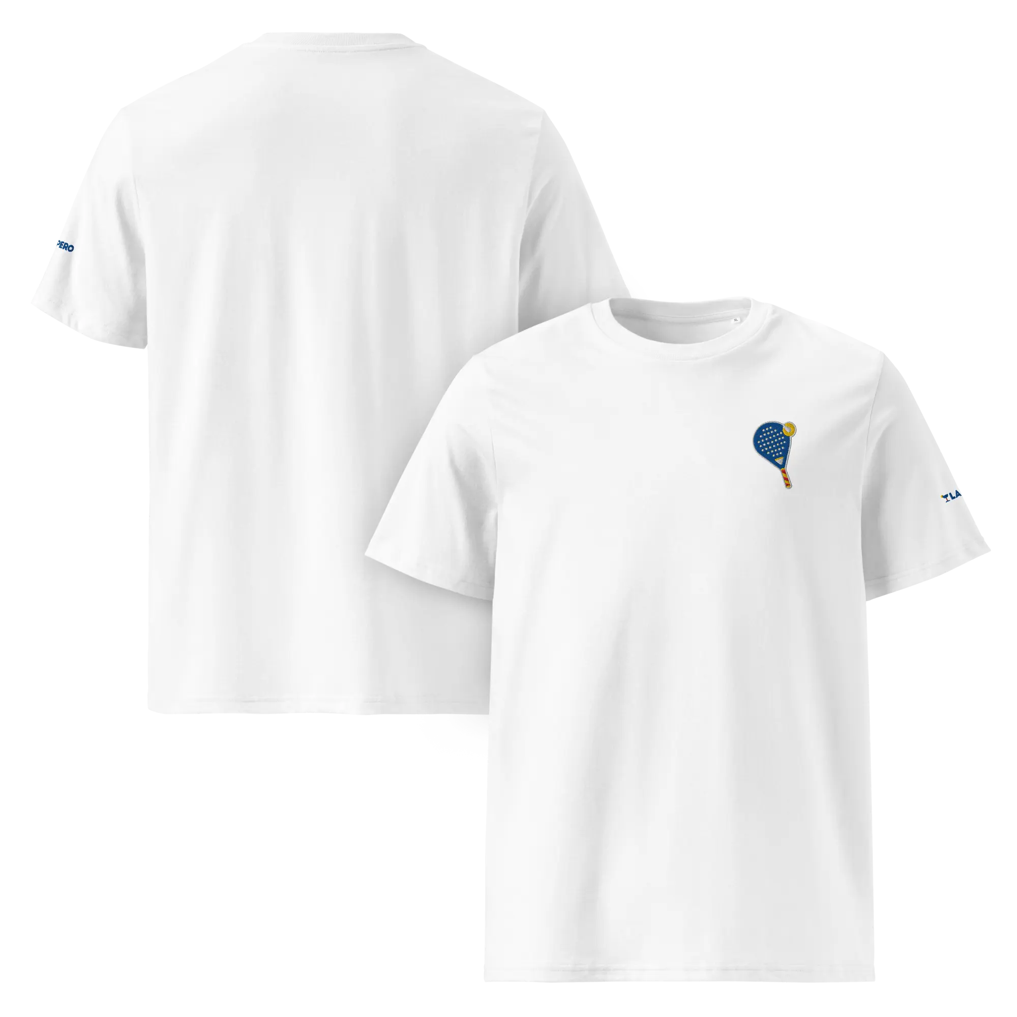 LAPERO T-Shirt Coton Biologique Padel Brodé Blanc 