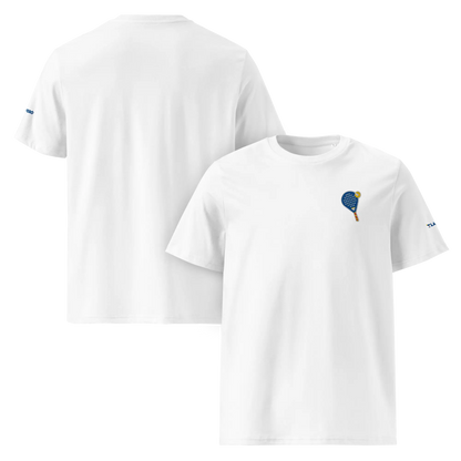 LAPERO T-Shirt Coton Biologique Padel Brodé Blanc 
