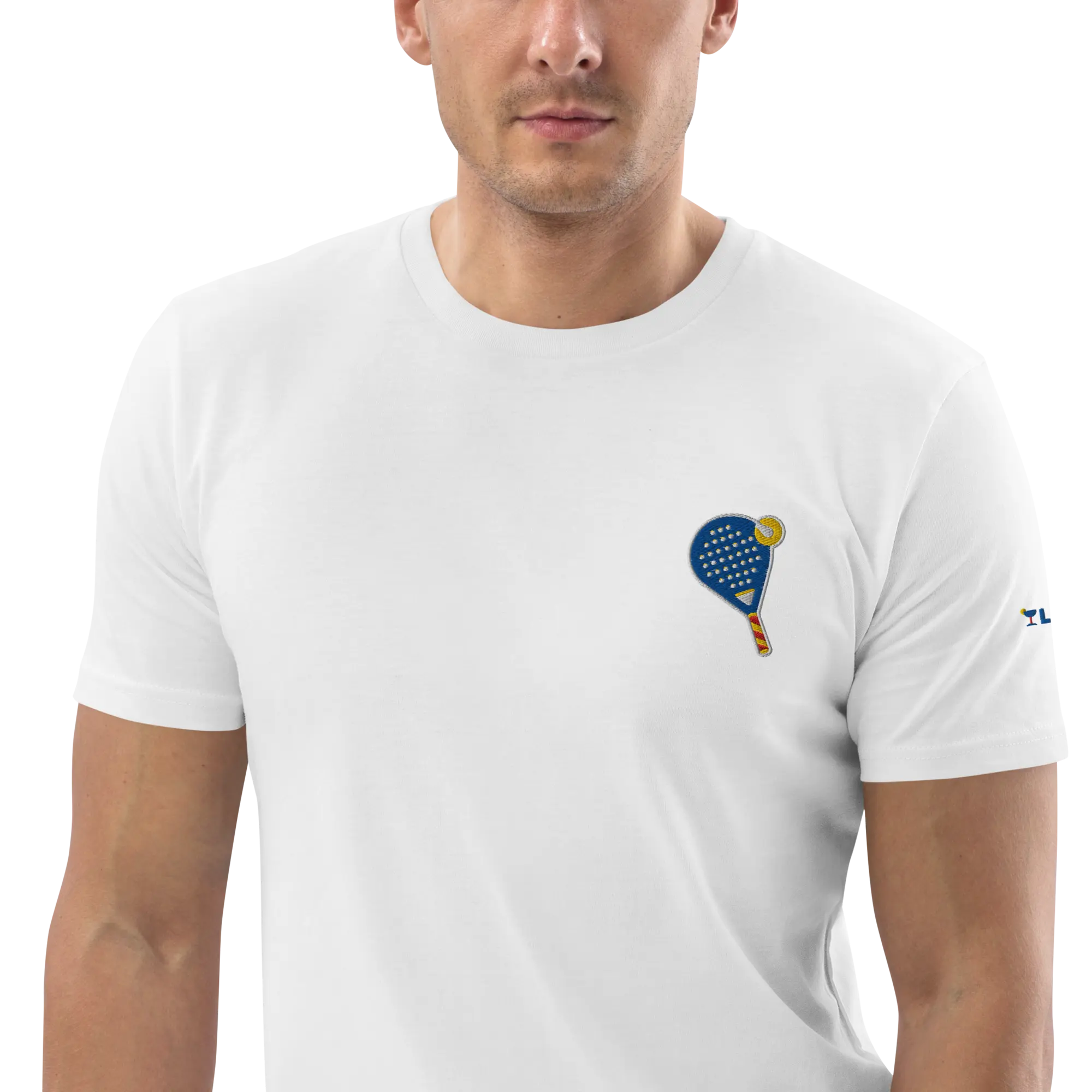 LAPERO T-Shirt Coton Biologique Padel Brodé Blanc 