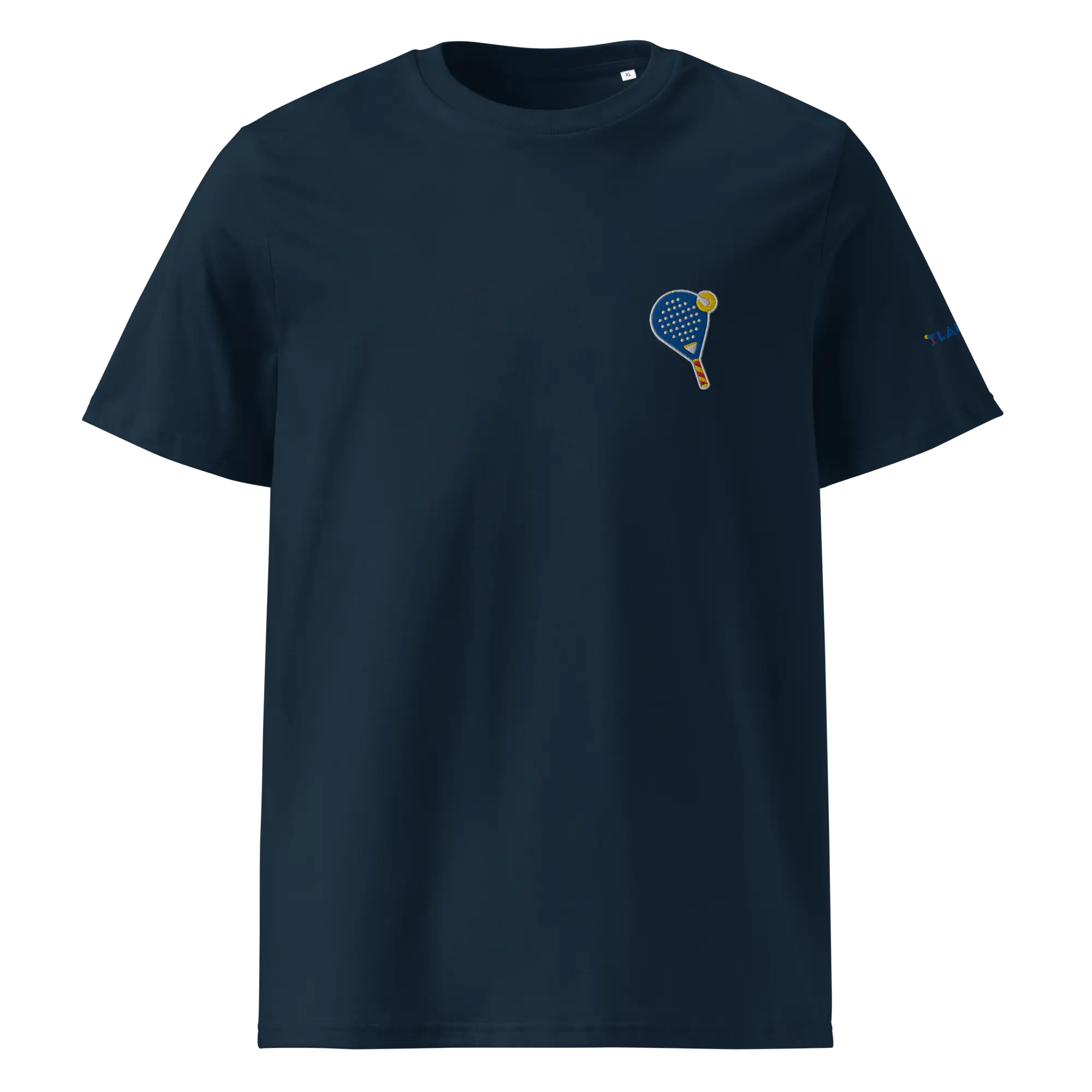 LAPERO T-Shirt Coton Biologique Padel Brodé Bleu Marine 