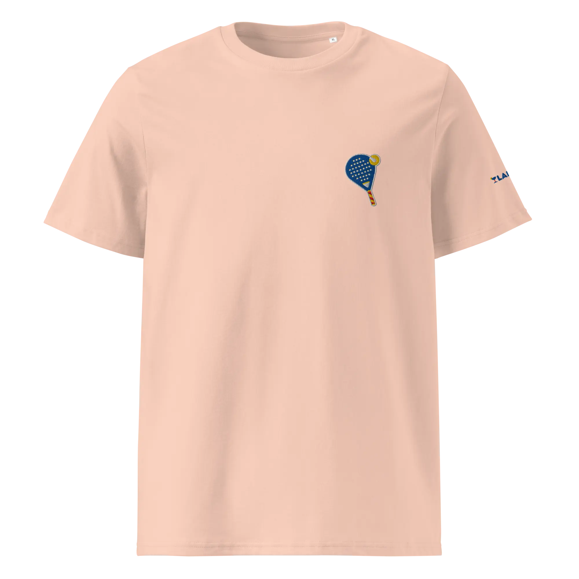 LAPERO T-Shirt Coton Biologique Padel Brodé Pêche #fr:couleur_peche,en:color_peach