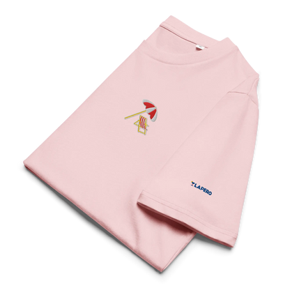 LAPERO T-Shirt Coton Biologique Plage Rose 