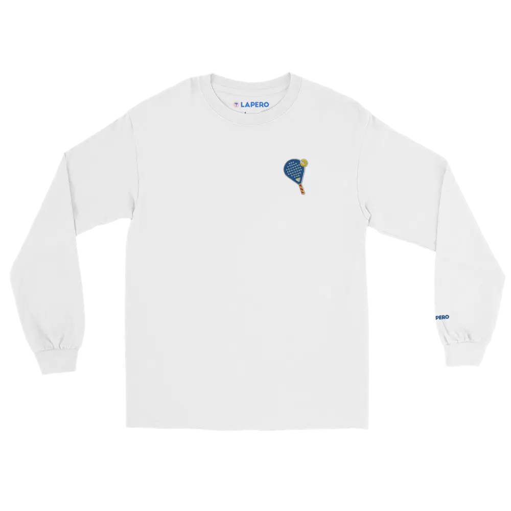 LAPERO T-Shirt Manches Longues Padel Brodé Blanc #fr:couleur_blanc,en:color_white