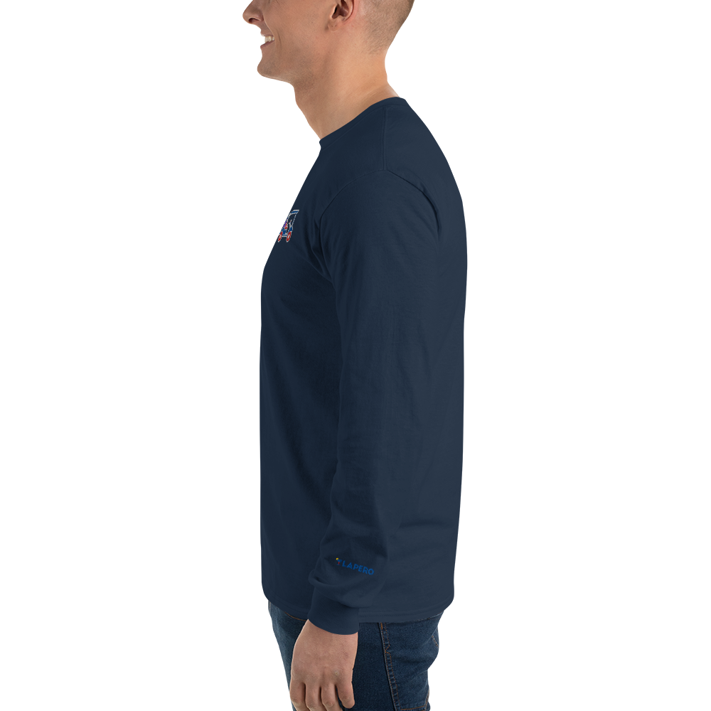 LAPERO T-Shirt Manches Longues Voiturette de Golf Brodé Bleu Marine #fr:couleur_bleu-marine,en:color_navy-blue
