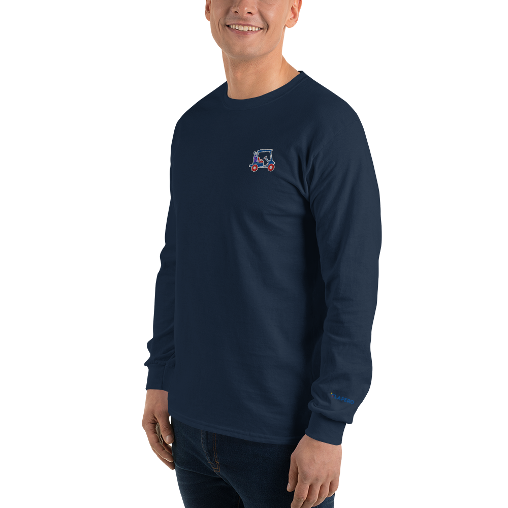 LAPERO T-Shirt Manches Longues Voiturette de Golf Brodé Bleu Marine #fr:couleur_bleu-marine,en:color_navy-blue
