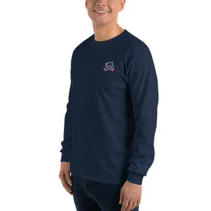 LAPERO T-Shirt Manches Longues Voiturette de Golf Brodé Bleu Marine 