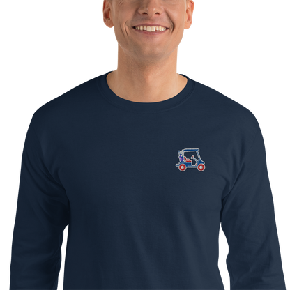LAPERO T-Shirt Manches Longues Voiturette de Golf Brodé Bleu Marine 