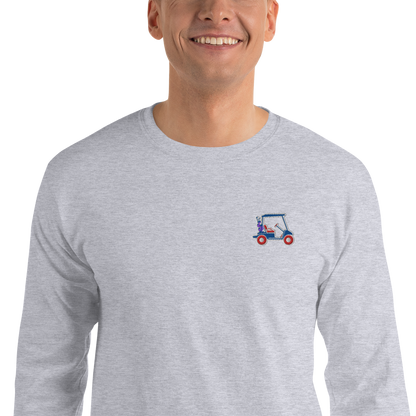 LAPERO T-Shirt Manches Longues Gris Voiturette de Golf Brodé  