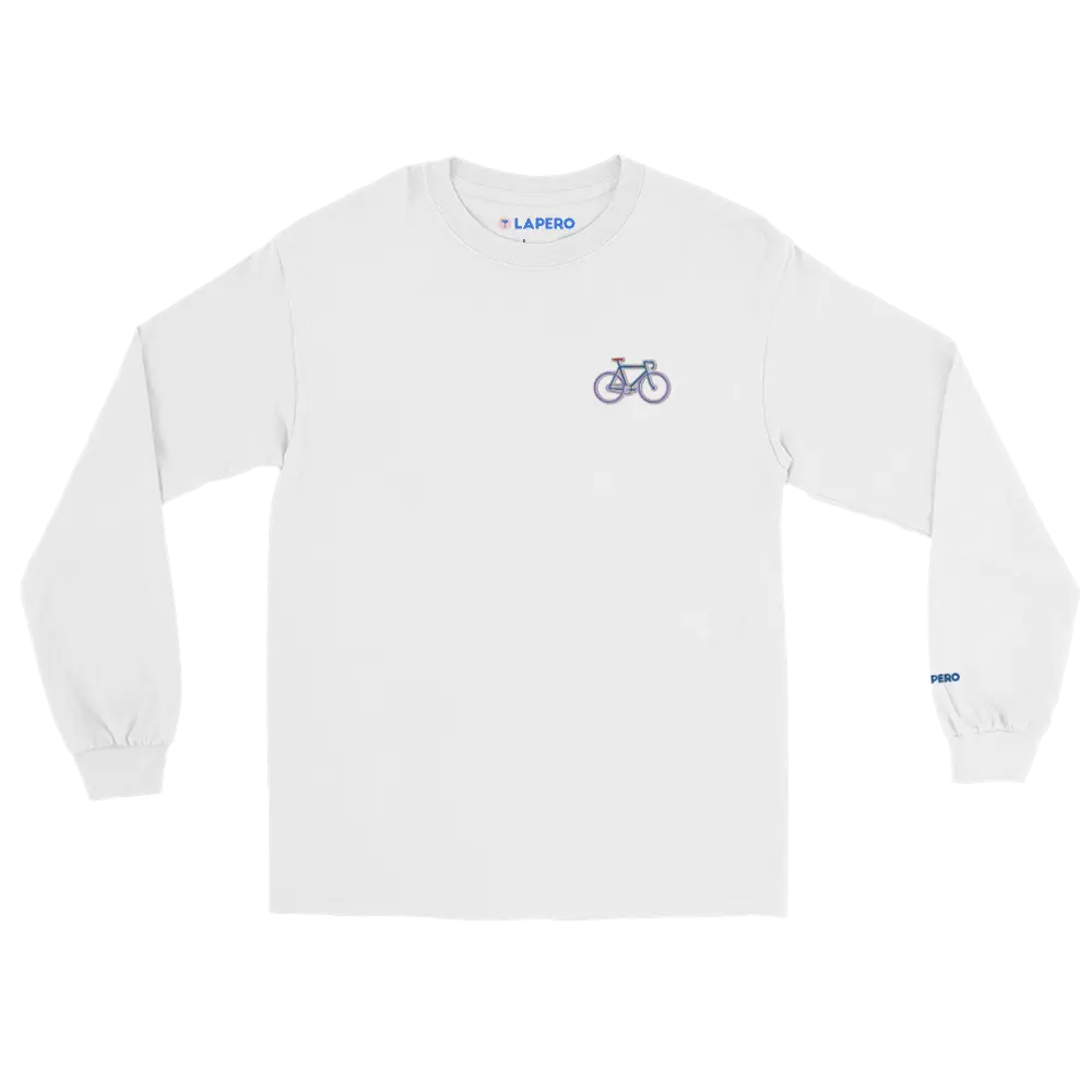 LAPERO T-Shirt Manches Longues Vélo Brodé Blanc #fr:couleur_blanc,en:color_white