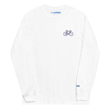 LAPERO T-Shirt Manches Longues Vélo Brodé Blanc 