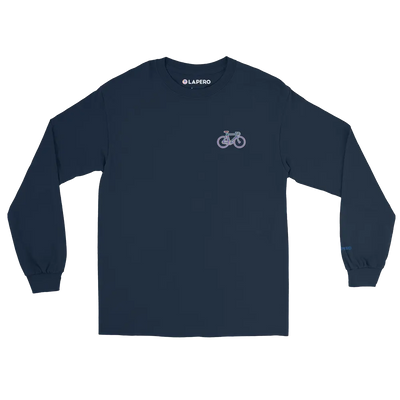 LAPERO T-Shirt Manches Longues Vélo Brodé Bleu Marine 