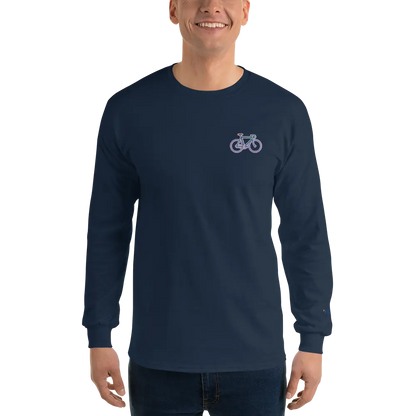 LAPERO T-Shirt Manches Longues Vélo Brodé Bleu Marine 