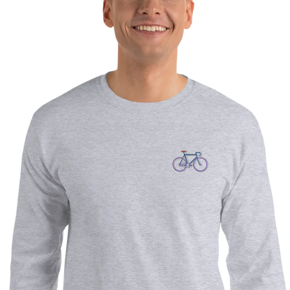 LAPERO T-Shirt Manches Longues Vélo Brodé Gris 